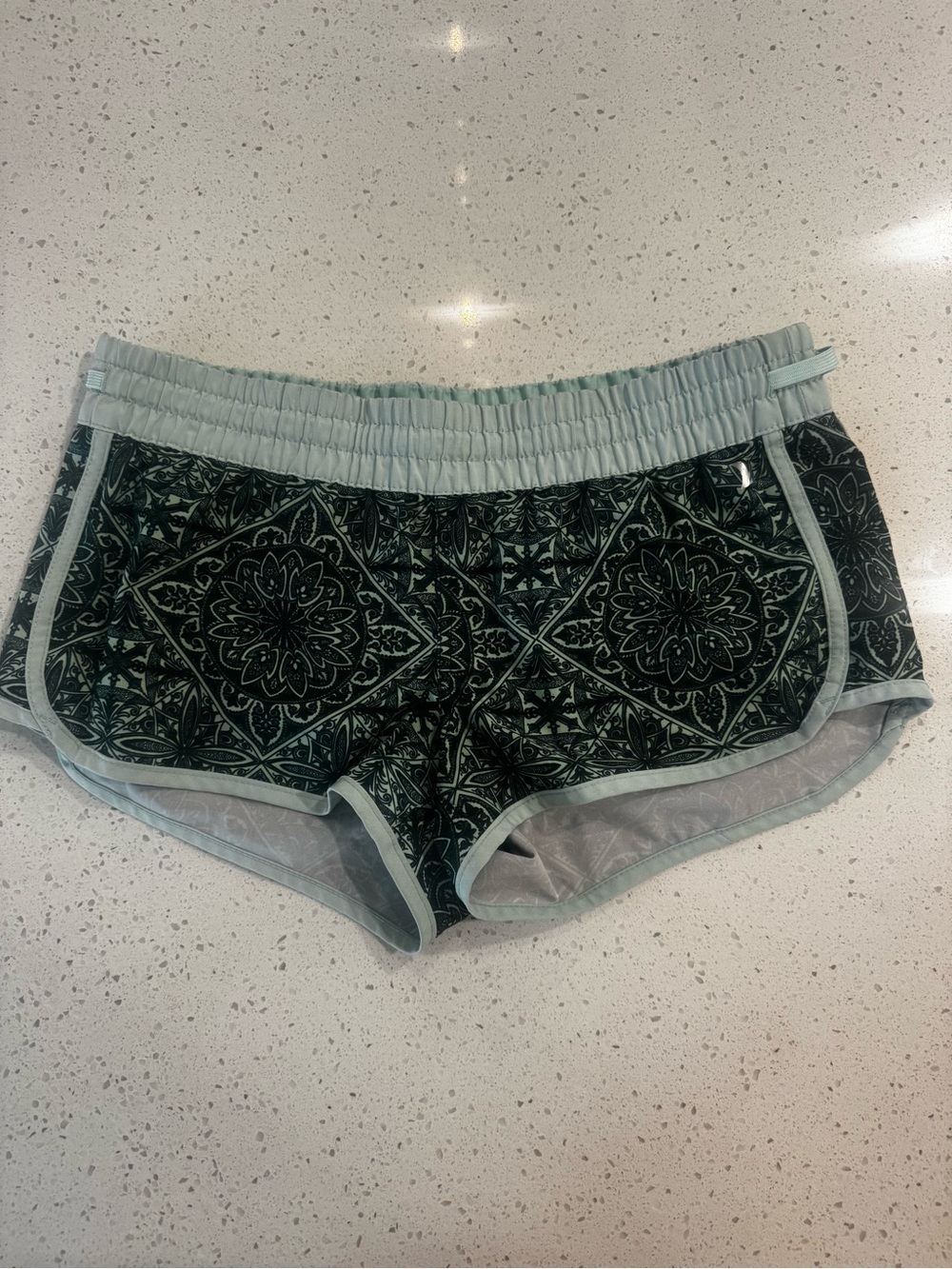 Hurley Black and Light Mint Green Athletic Shorts
